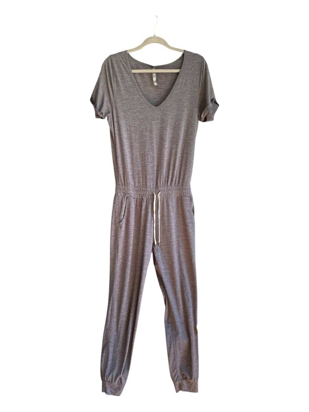 Vuori Heather Gray Short-Sleeve Jumpsuit